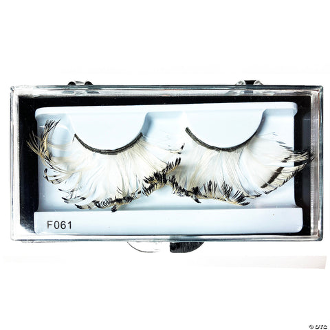 Eyelash Feather - White/Black