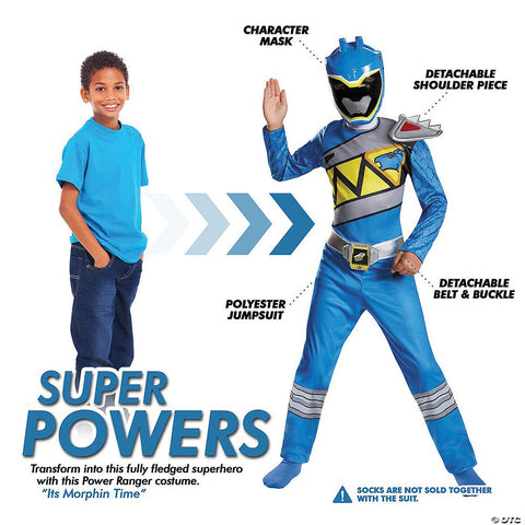 Boy's Blue Ranger Classic Costume - Dino Charge | Horror-Shop.com