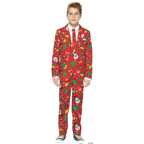 Boy's Red Icon Christmas Suit | Horror-Shop.com