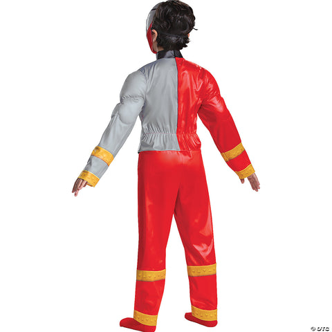 Boy's Red Ranger Dino Fury Muscle Costume | Horror-Shop.com