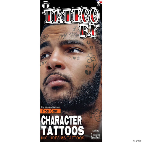 Tinsley Transfers Character Pop Star Temporary Tattoos