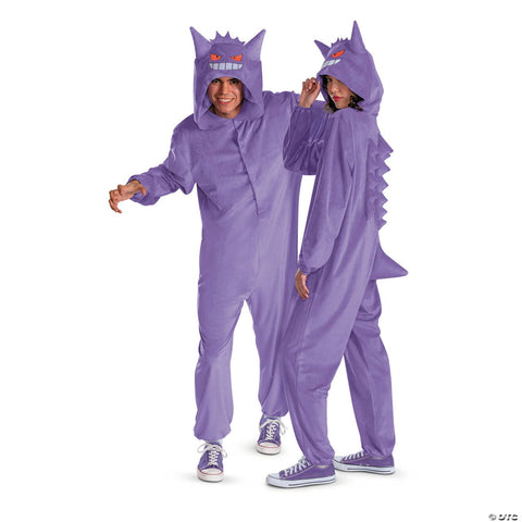 Adults Deluxe Pokémon™ Gengar Hooded Jumpsuit Costume - Extra Small/Small