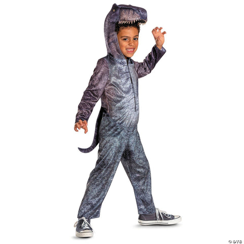 Kids Classic Jurassic World Rebirth™ T-Rex Hooded Jumpsuit Costume - Medium 7-8