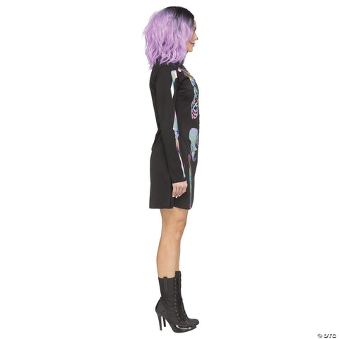 Adults Holographic Skeleton Costume - Medium/Large