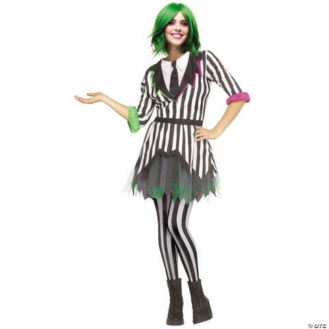 Adults Ghostly Gal Black & White Dress Costume - Small 2-8