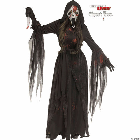 Adults Ghost Face® Bloody Bling Hooded Gown Costume - Small 2-8