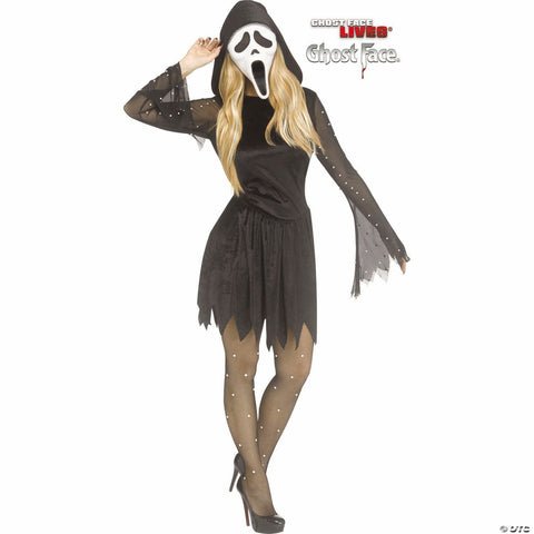 Adults Ghost Face® Pearl Velour Dress Costume - Small 2-8