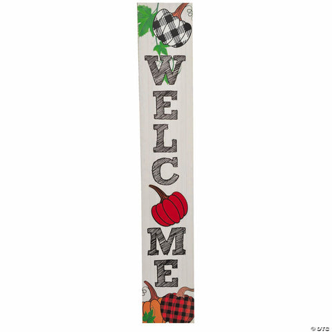 4 Ft. Fall Pumpkins Welcome Wood Porch Sign Outdoor Decoration