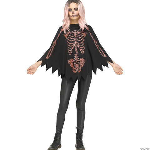 PONCHO SHIMMER SKELETON CHILD