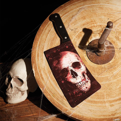 Butcher Knife 15 inch with Skull Graphic Blade