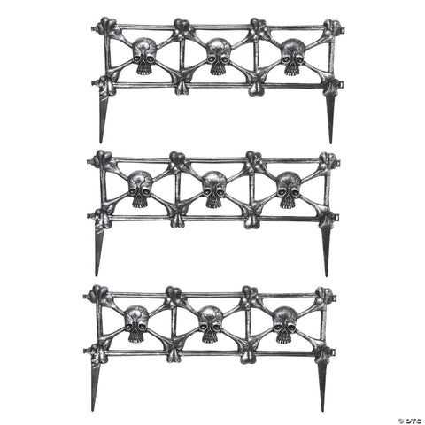 Skull Graveyard Fence Halloween Decoration