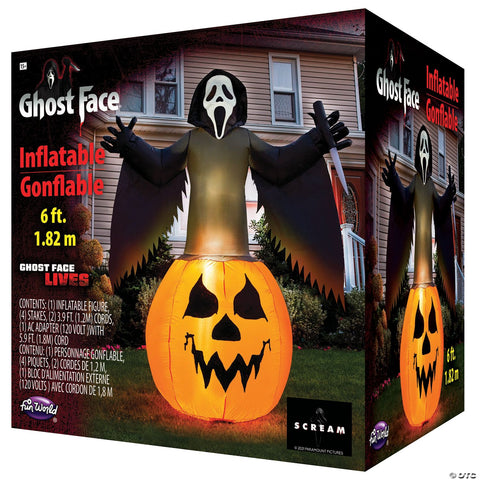6' Scream Pumpkin Inflatable