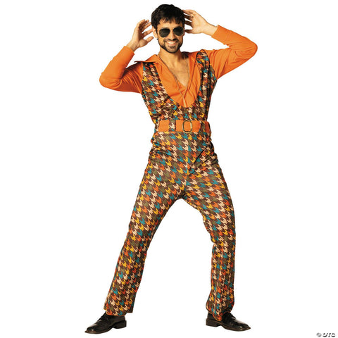 Adults Swaggertown Orange Houndstooth Pantsuit Costume - Extra Large 48 Regular