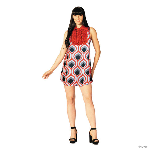 Adults Swaggertown Black & White Feather-Print Dress Costume -  10-12