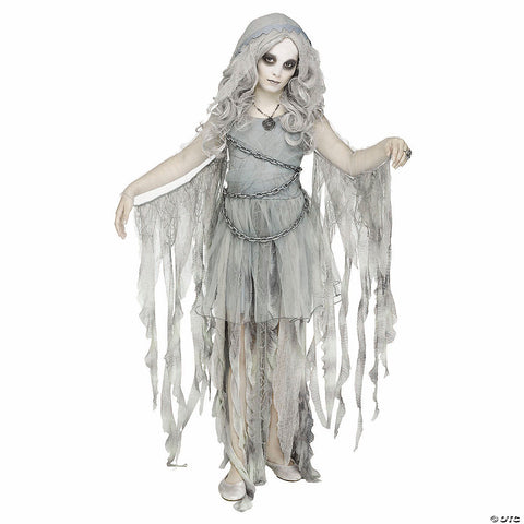 Girl’s Gray Dress Enchanted Ghost Costume -  12-14