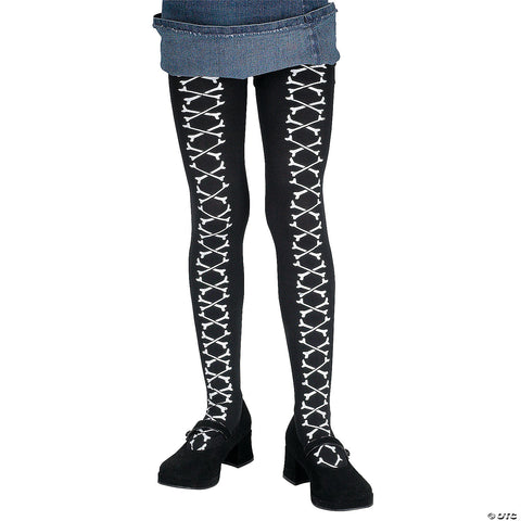 Bone Laced Black Pantyhose