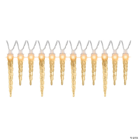 Synchronized White Icicle String Lights 12-Count