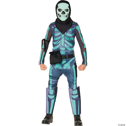 Kids Fortnite™ Glow-in-the-Dark Skull Trooper Jumpsuit Costume - Extra Large 14-16