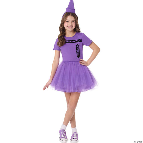 Kids Crayola® Purple Crayon Box Dress Costume - Small 4-6