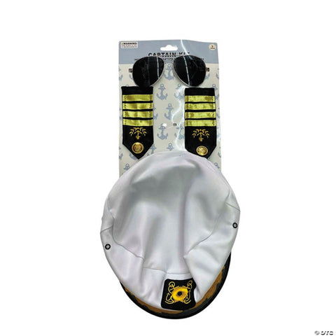 Adults Boat Captain Costume Accessory Kit - 4 Pc.