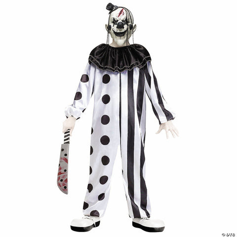 Kids Black & White Killer Clown Costume -  12-14 | Horror-Shop.com