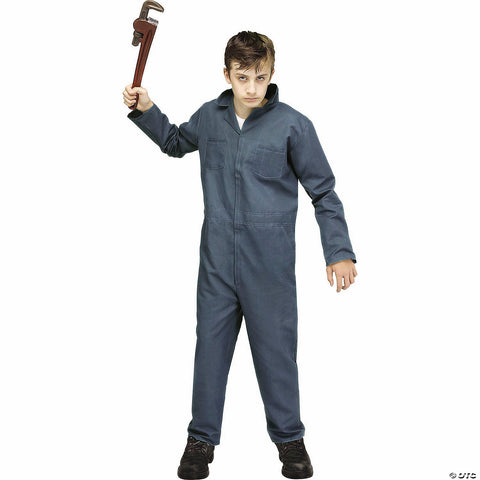 Kids Blue Coveralls Maniac Mechanic Costume -  12-14 | Horror-Shop.com