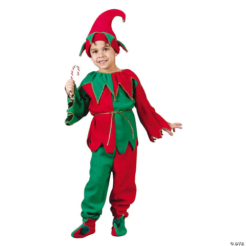 Kids Red, Green & Gold Elf Costume - | Horror-Shop.com