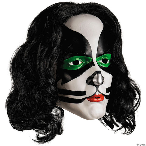 KISS Deluxe The Catman Overhead Plastic Mask with Wig - One Size | Horror-Shop.com