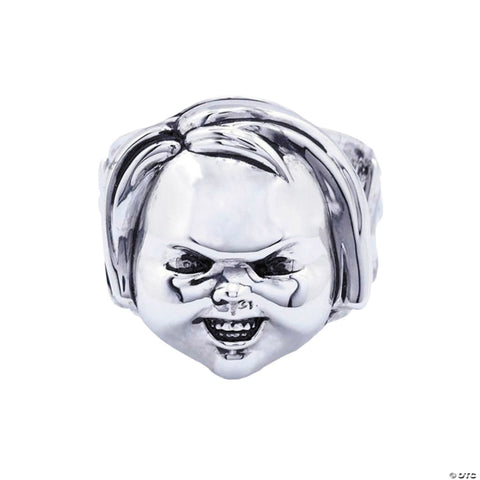 Child’s Play 2™ Chucky Face Plated Brass Ring - Size