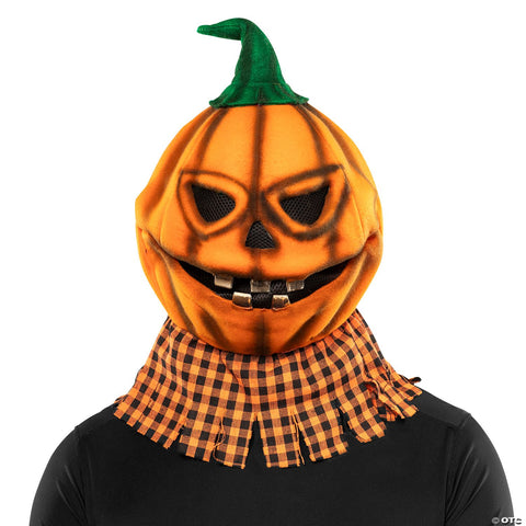 Adults Scarecrow Pumpkin Head Halloween Mask with Hat – One Size