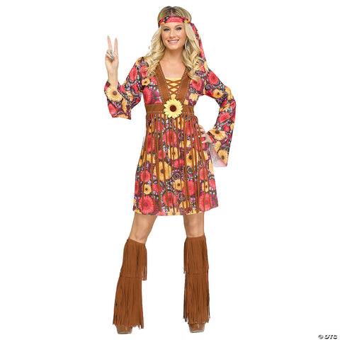 Adults Flower Power Hippie Costume - Medium/Large | Horror-Shop.com