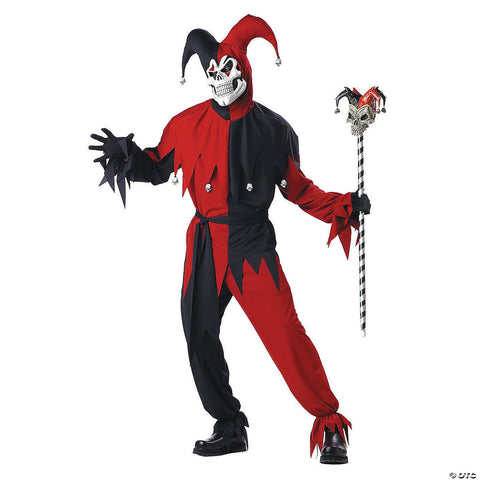 Men's Deluxe Evil Jester Costume - Large | Horror-Shop.com