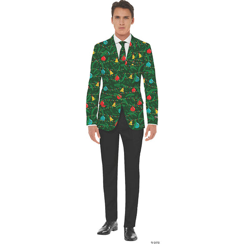 Men's Green Christmas Jacket & Tie | Horror-Shop.com