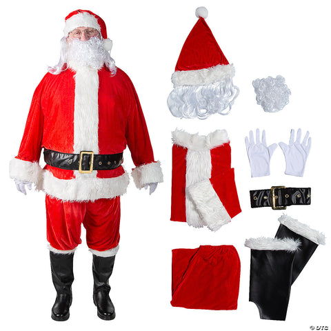 Men's Plus Size Santa Suit Complete Velour | Horror-Shop.com