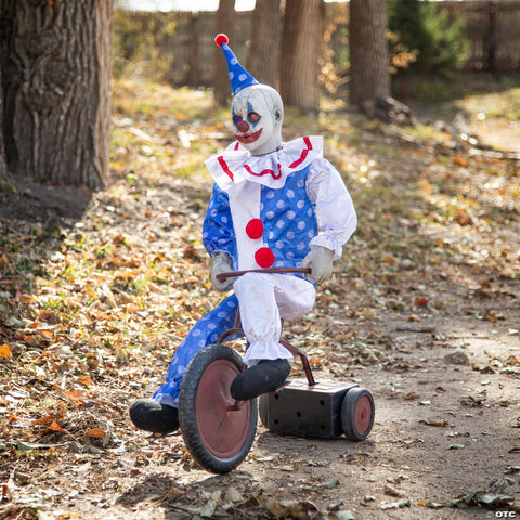 32" Animated Tricycle Clown Doll Halloween Decoration