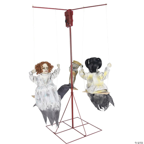 Ghostly Go Round Animated Prop with 3 Dolls