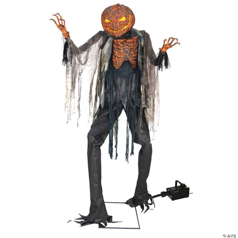 Animated Scorched Scarecrow Prop with Fog Maching