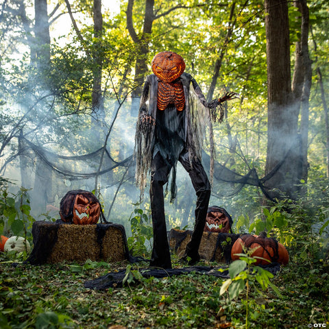 Animated Scorched Scarecrow Prop with Fog Maching