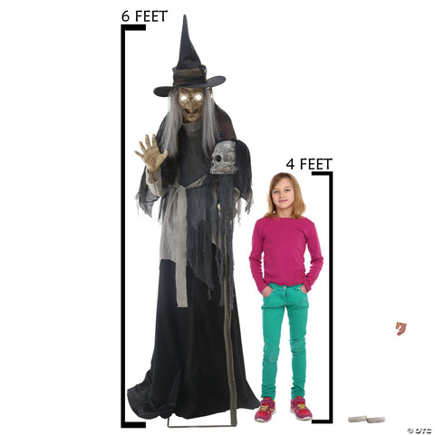 Lunging Haggard Witch 6 Ft Animated Prop