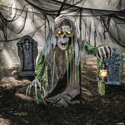 4 Ft. 10" Animated Light-Up Corroded Skeleton Reaper