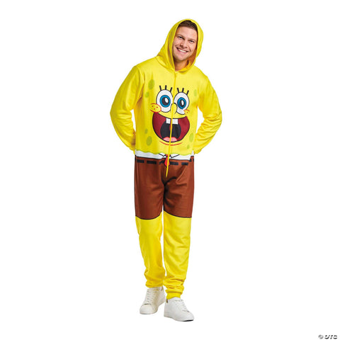 Adults SpongeBob SquarePants™ SpongeBob Hooded Onesie Costume -
