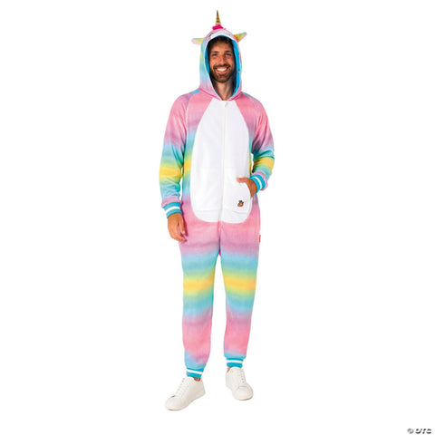 Adults Unicorn Hooded Onesie Costume - Small