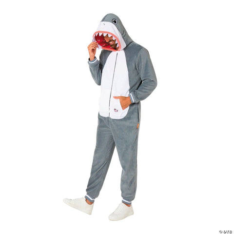 Adults Shark Hooded Onesie Costume - Extra Large