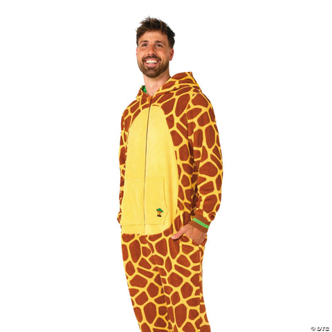Adults Giraffe Hooded Onesie Costume - Small