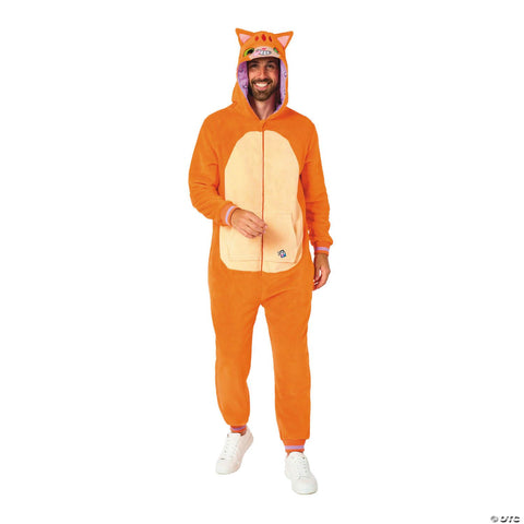 Adults Red Cat Hooded Onesie Costume - Extra Large