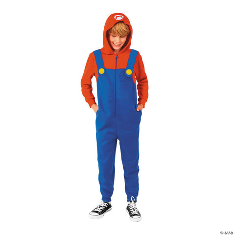 Kids Super Mario Bros.™ Mario Hooded Onesie Costume - Medium 6-8