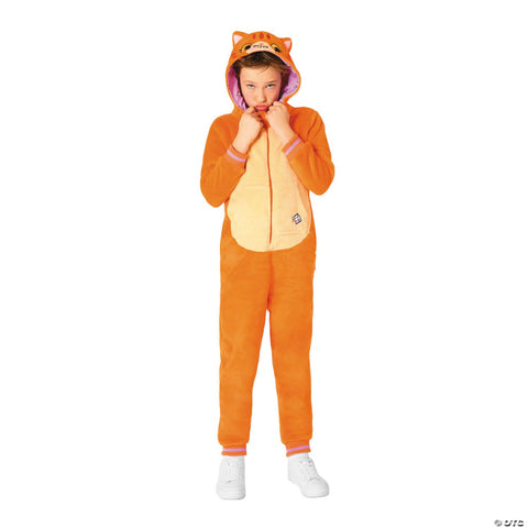 Kids Red Cat Hooded Onesie Costume - Medium 6-8