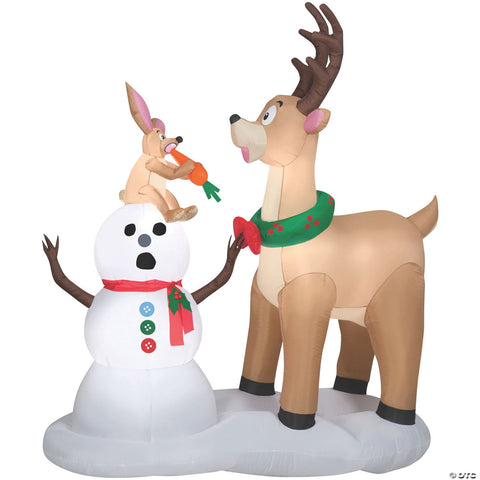 Airblown Caribou Snowman Inflatable