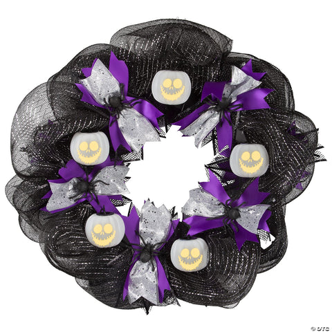 22" Emoteglow™ Jack Skellington Musical Lighted Wreath Decoration
