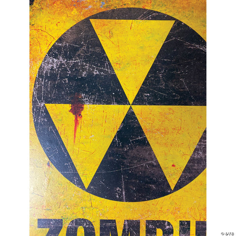 17" Zombie Fallout Shelter Metal Sign
